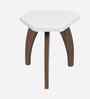 Three Leg Pengonal Table in White Finish