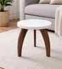 Three Leg Round Table in White Finish