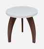 Three Leg Round Table in White Finish