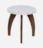Three Leg Round Table in White Finish
