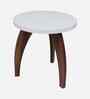 Three Leg Round Table in White Finish