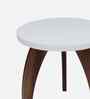 Three Leg Round Table in White Finish