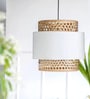 Three Tier Handmade Rattan Cane Pendant Hanging Light (Black & Beige)