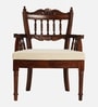 Throno Teak Wood Arm Chair In Beige Color