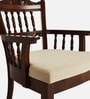 Throno Teak Wood Arm Chair In Beige Color