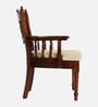Throno Teak Wood Arm Chair In Beige Color