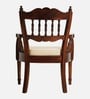 Throno Teak Wood Arm Chair In Beige Color