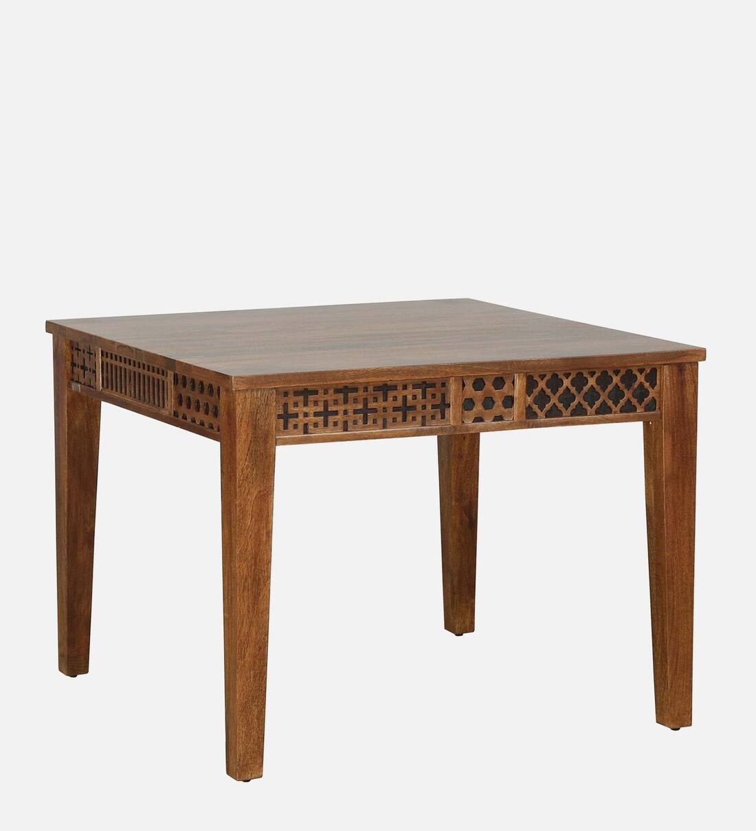 Buy Tishya Solid Wood 4 Seater Dining Table In Provincial Teak Finish