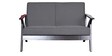 Tiara 2 Seater Wooden Sofa in Grey Colour