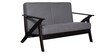 Tiara 2 Seater Wooden Sofa in Grey Colour