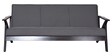 Tiara 3 Seater Wooden Sofa In Grey Colour
