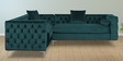 Tidafors Velvet RHS Sectional Sofa in Green Colour