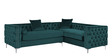 Tidafors Velvet Corner Sofa in Green Colour in C Shape