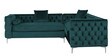 Tidafors Velvet Corner Sofa in Green Colour in C Shape