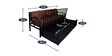 Timlin Queen Size Pull-Out Sofa Cum Bed with Storage in Matte Black Finish