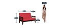 Tina 2 Seater Wooden Sofa In Red Colour