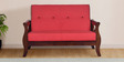 Tina 2 Seater Wooden Sofa In Red Colour