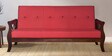 Tina 3 Seater Wooden Sofa In Red Colour