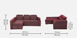 Tivoli Fabric RHS Pull-Out Sofa Cum Bed in Wine Red Colour with Storage