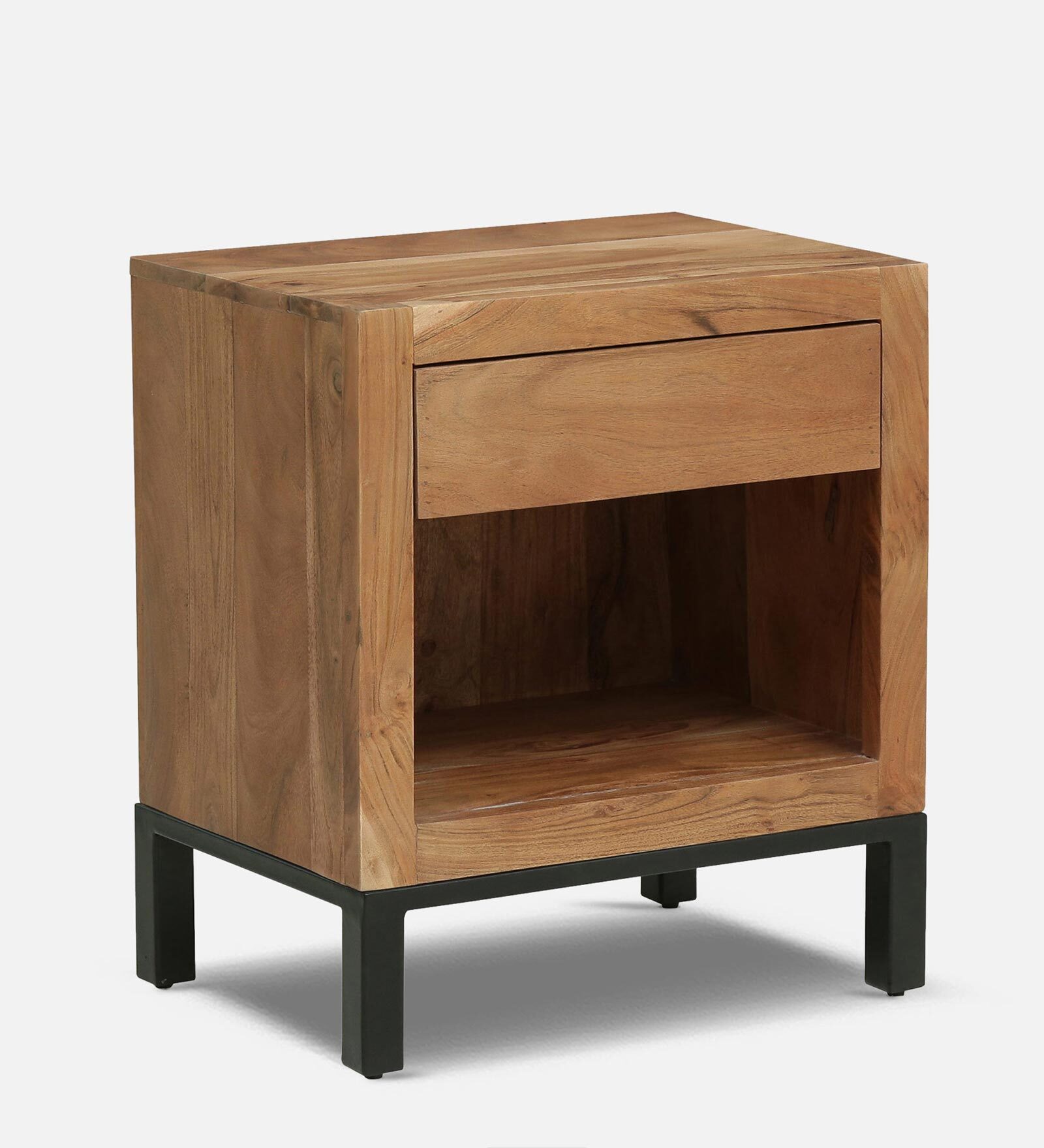 Tiber Solid Wood Night Stand in Natural Acacia Finish