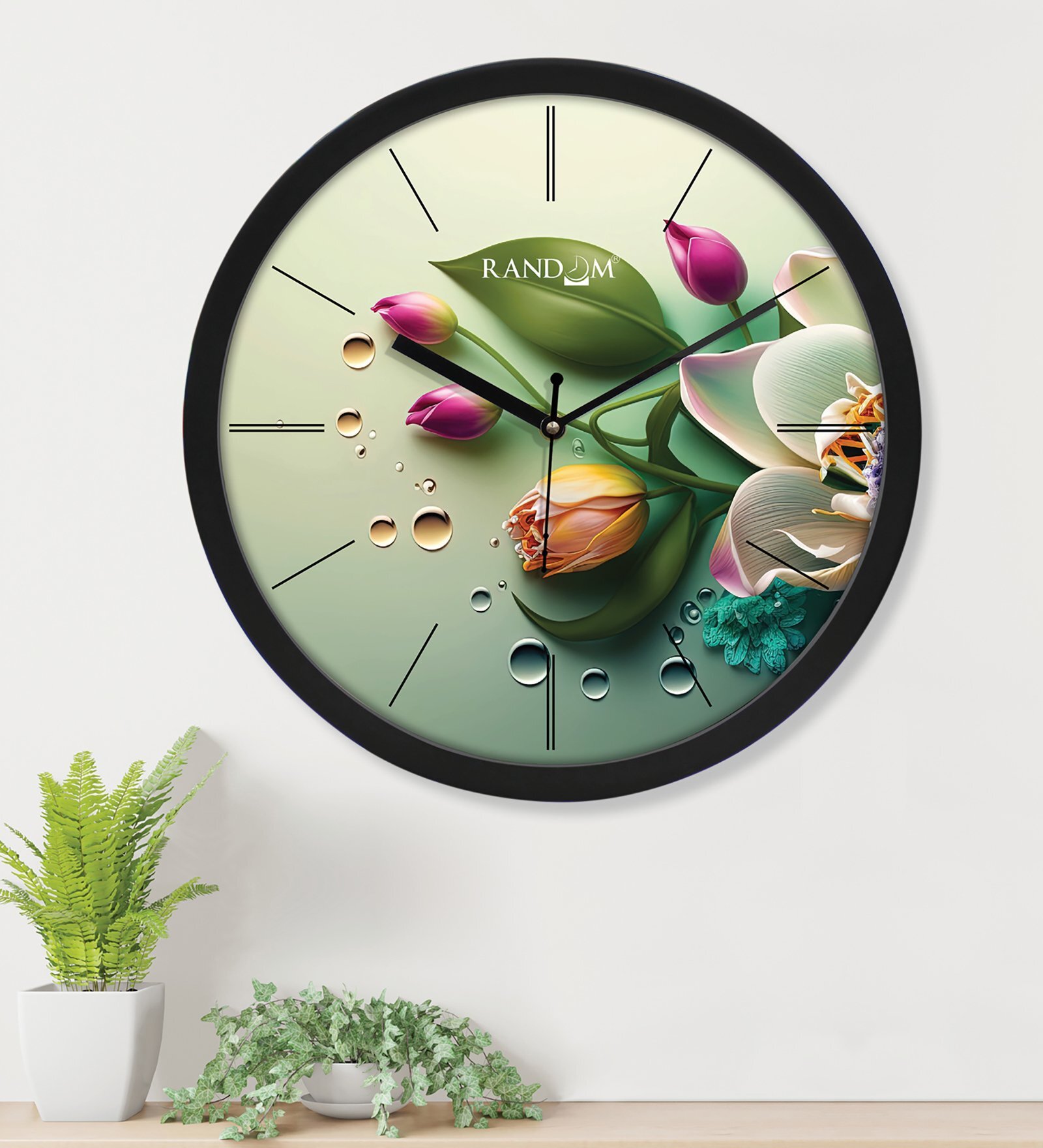 Tic Toc Multicolour Plastic Wall Clock