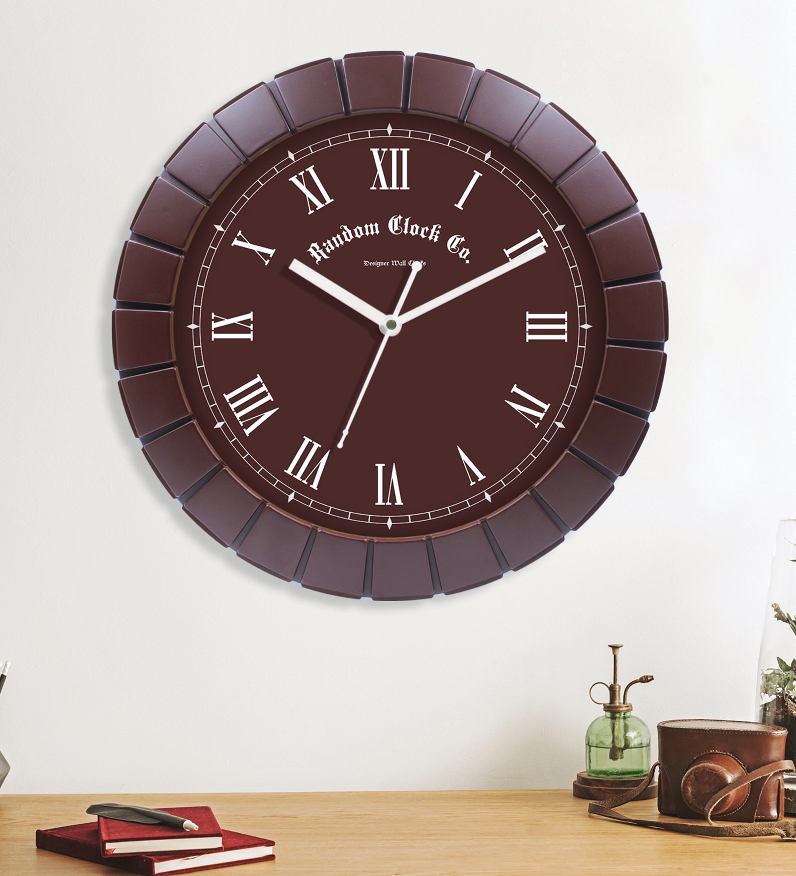 Tic Toc Brown Plastic Wall Clock