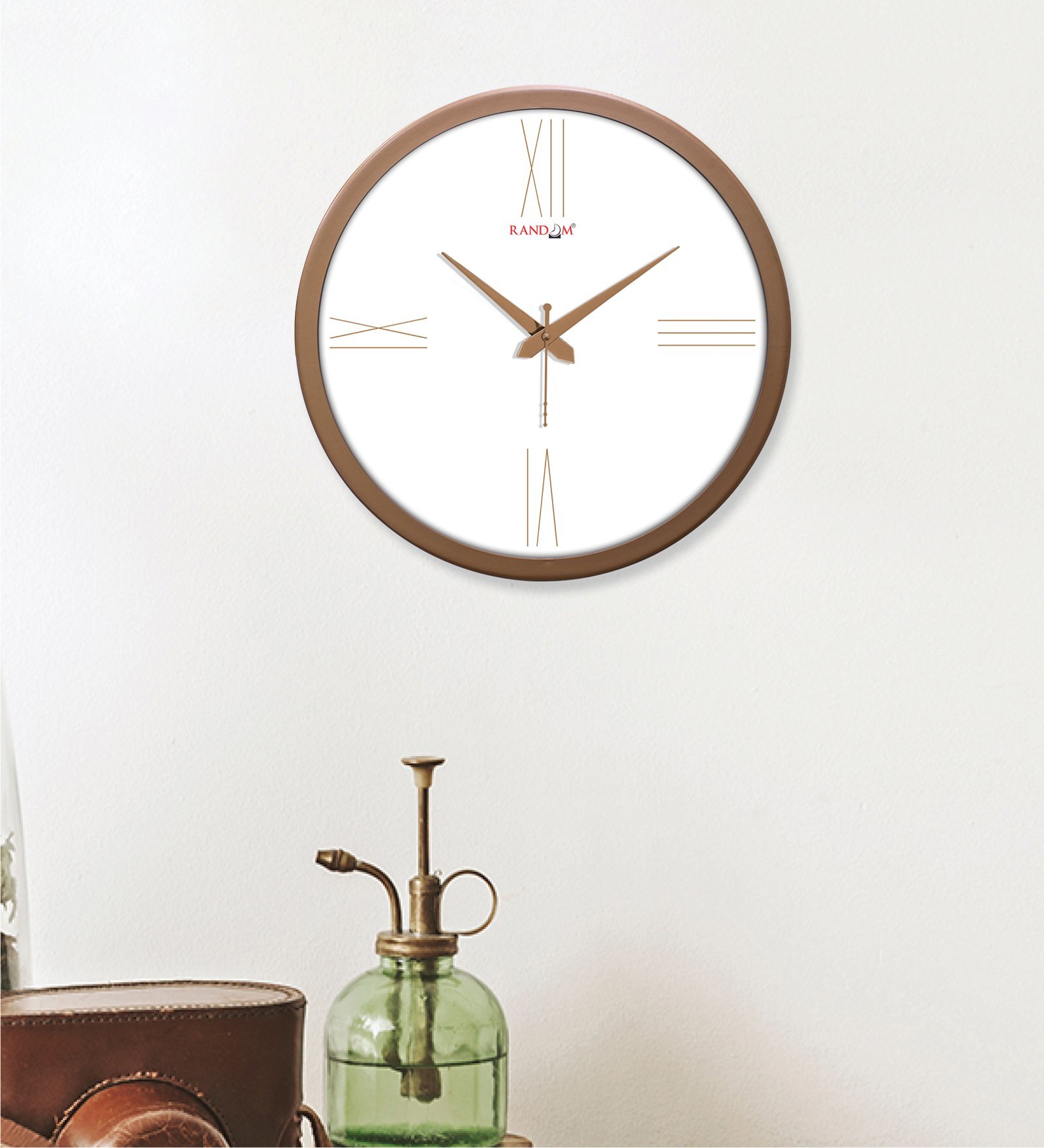 Tic Toc Copper & White Plastic Wall Clock