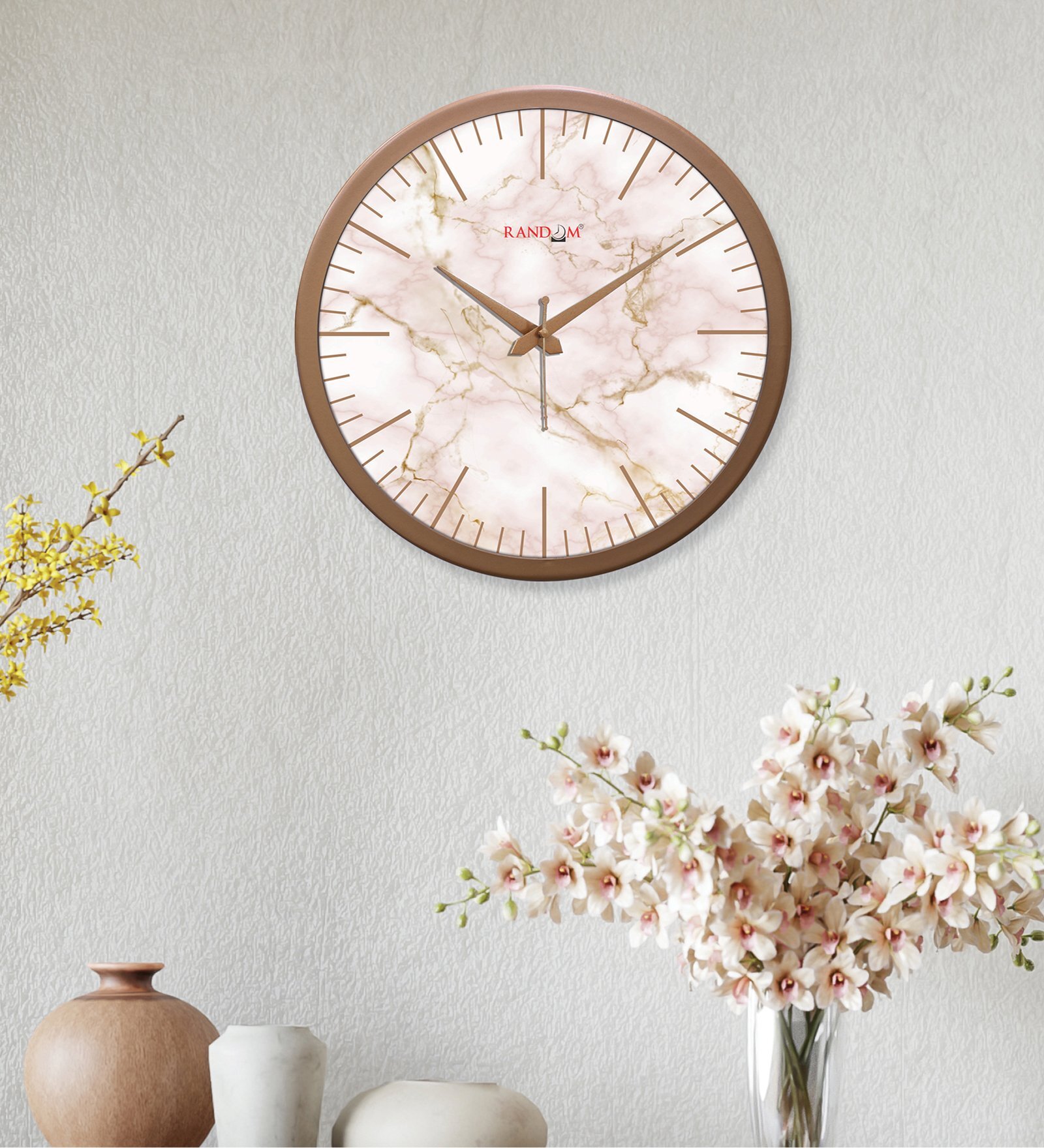 Tic Toc Copper Plastic Wall Clock