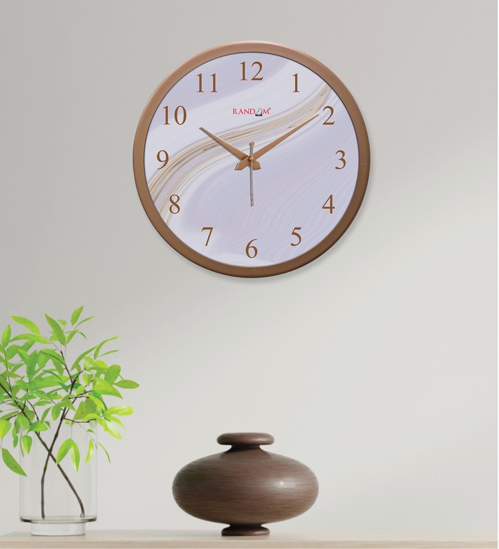 Tic Toc Copper Plastic Wall Clock