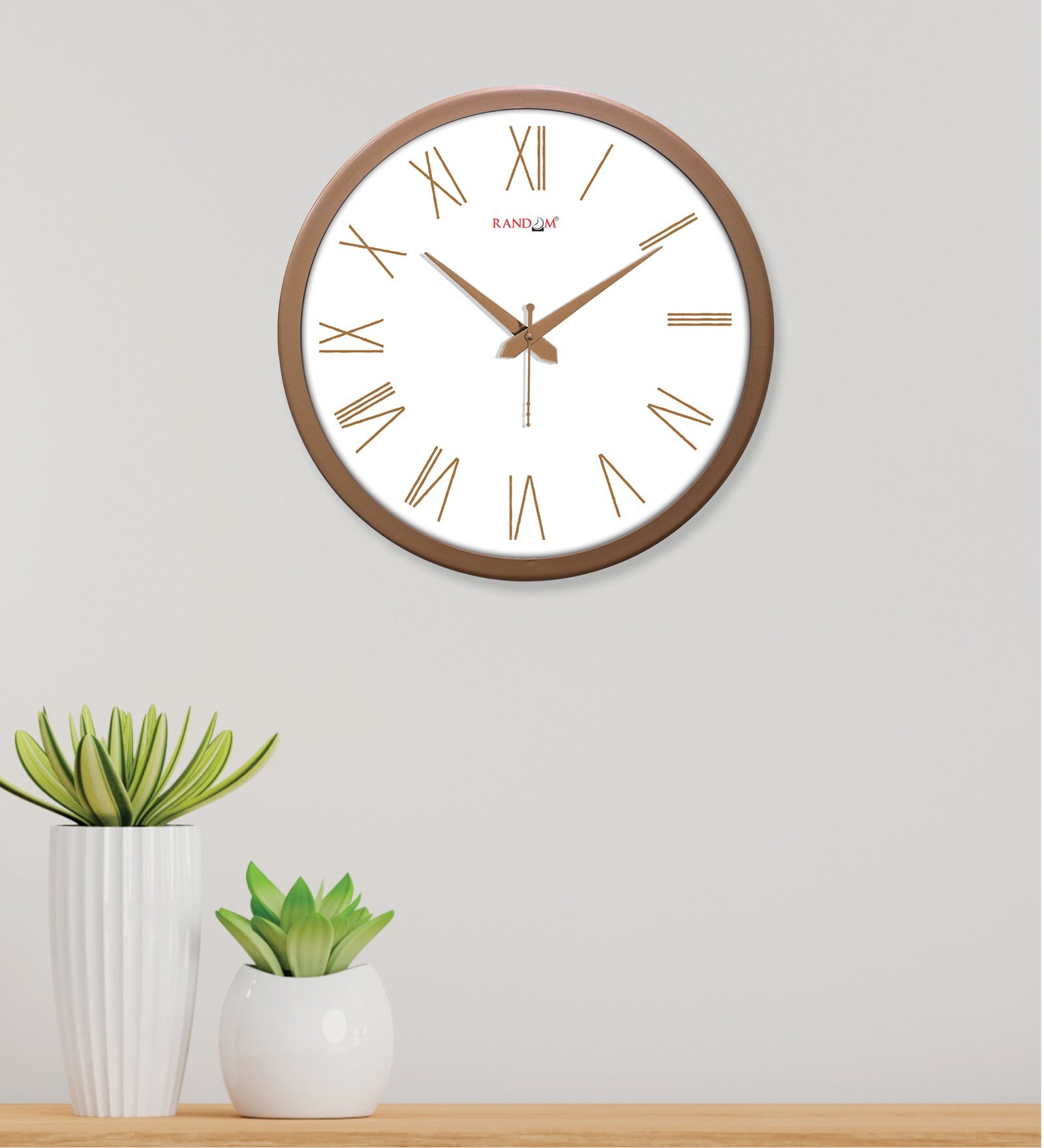 Tic Toc Copper & White Plastic Wall Clock