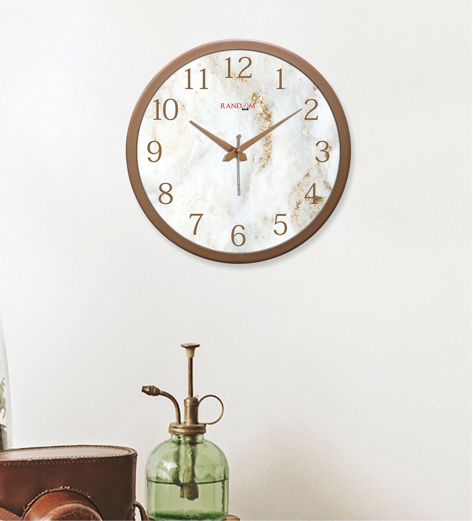 Tic Toc Copper & White Plastic Wall Clock