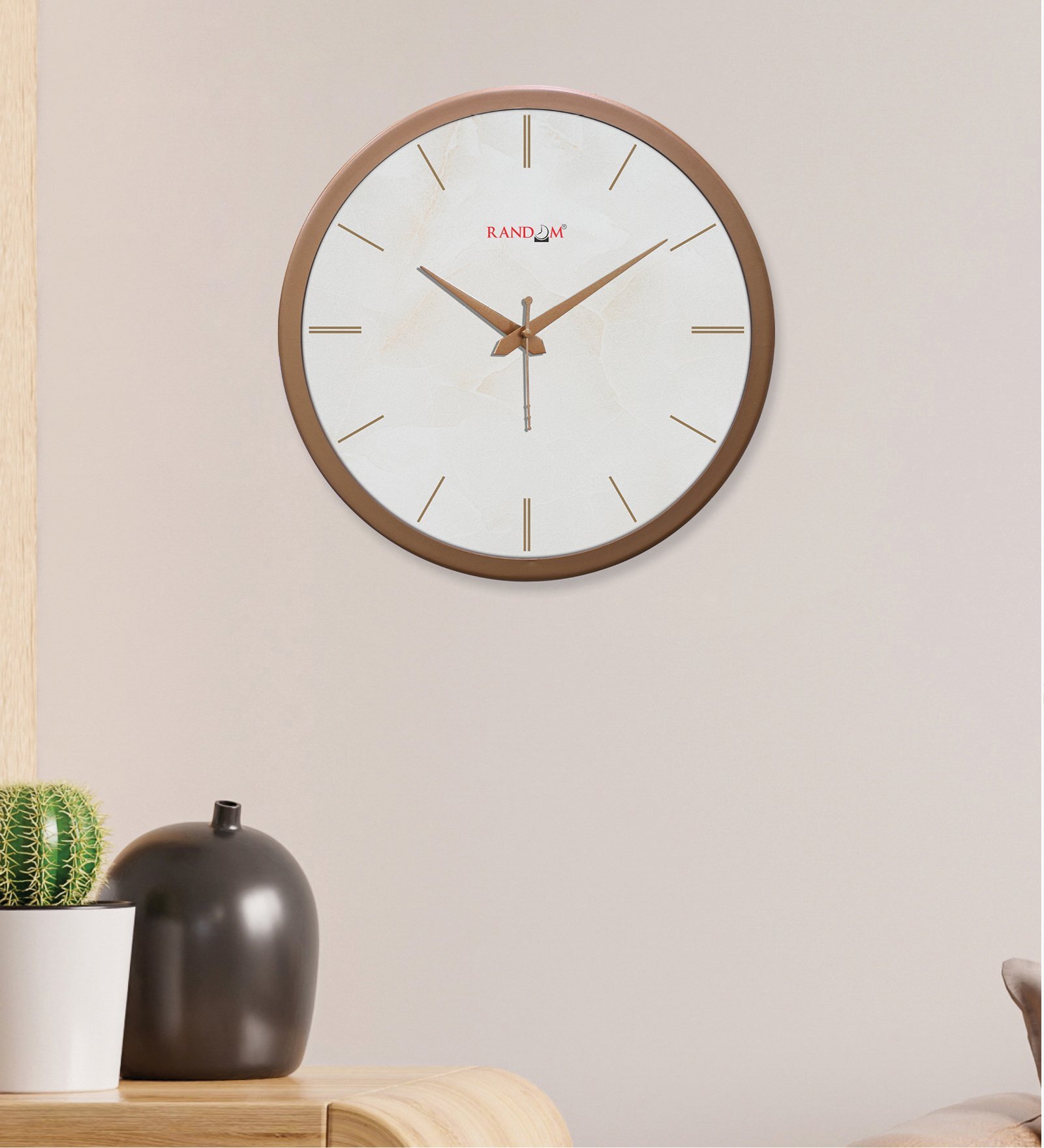 Tic Toc Copper Plastic Wall Clock