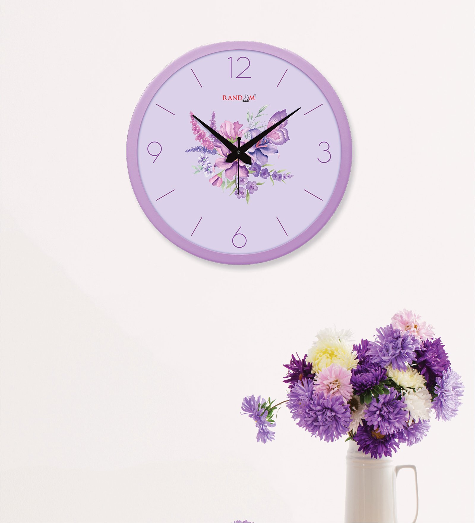 Tic Toc Purple Plastic Wall Clock