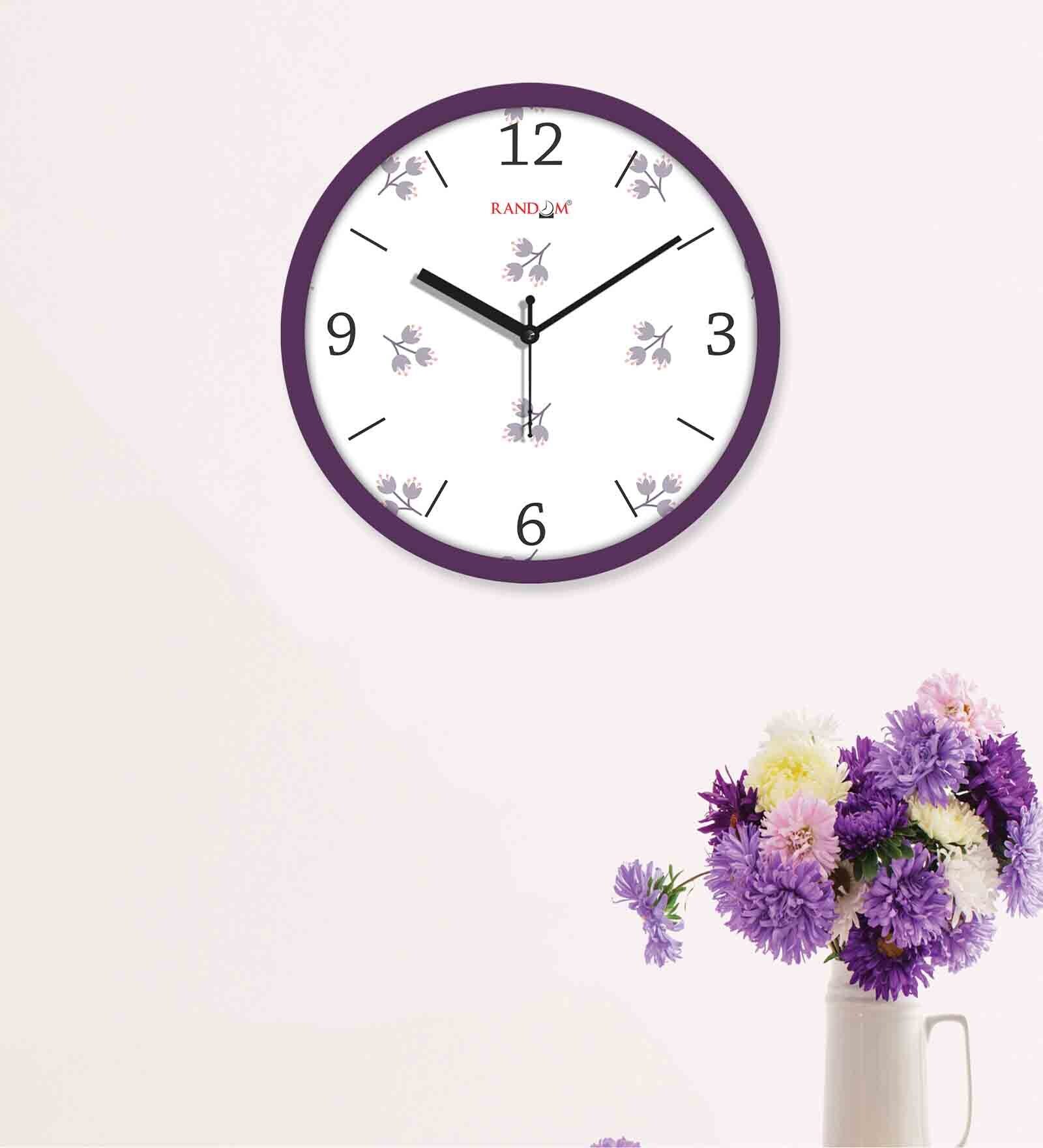 Tic Toc Purple Plastic 11 Inches Decorative Wall Clock