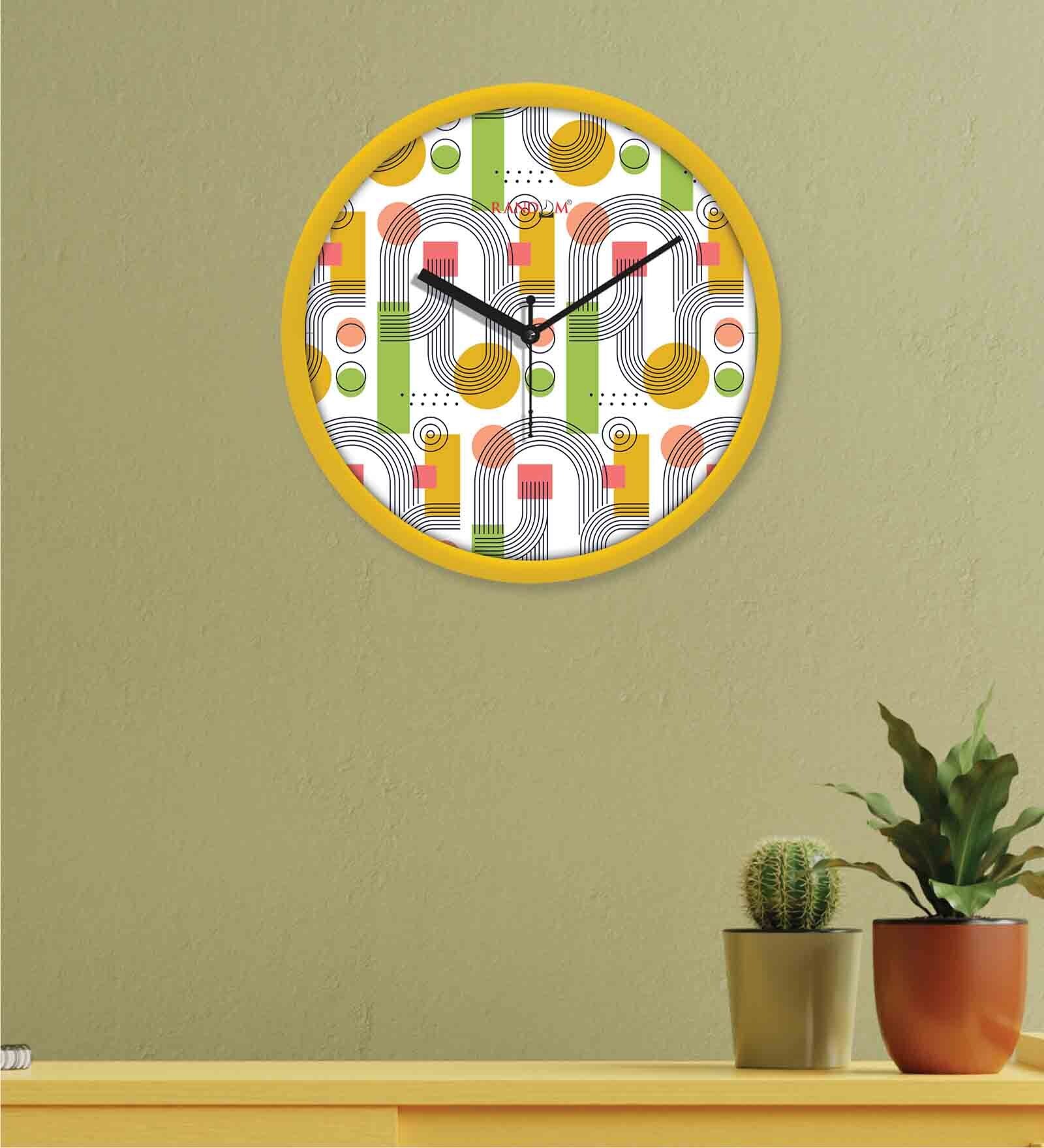 Tic Toc Yellow Plastic 11 Inches Decorative Wall Clock