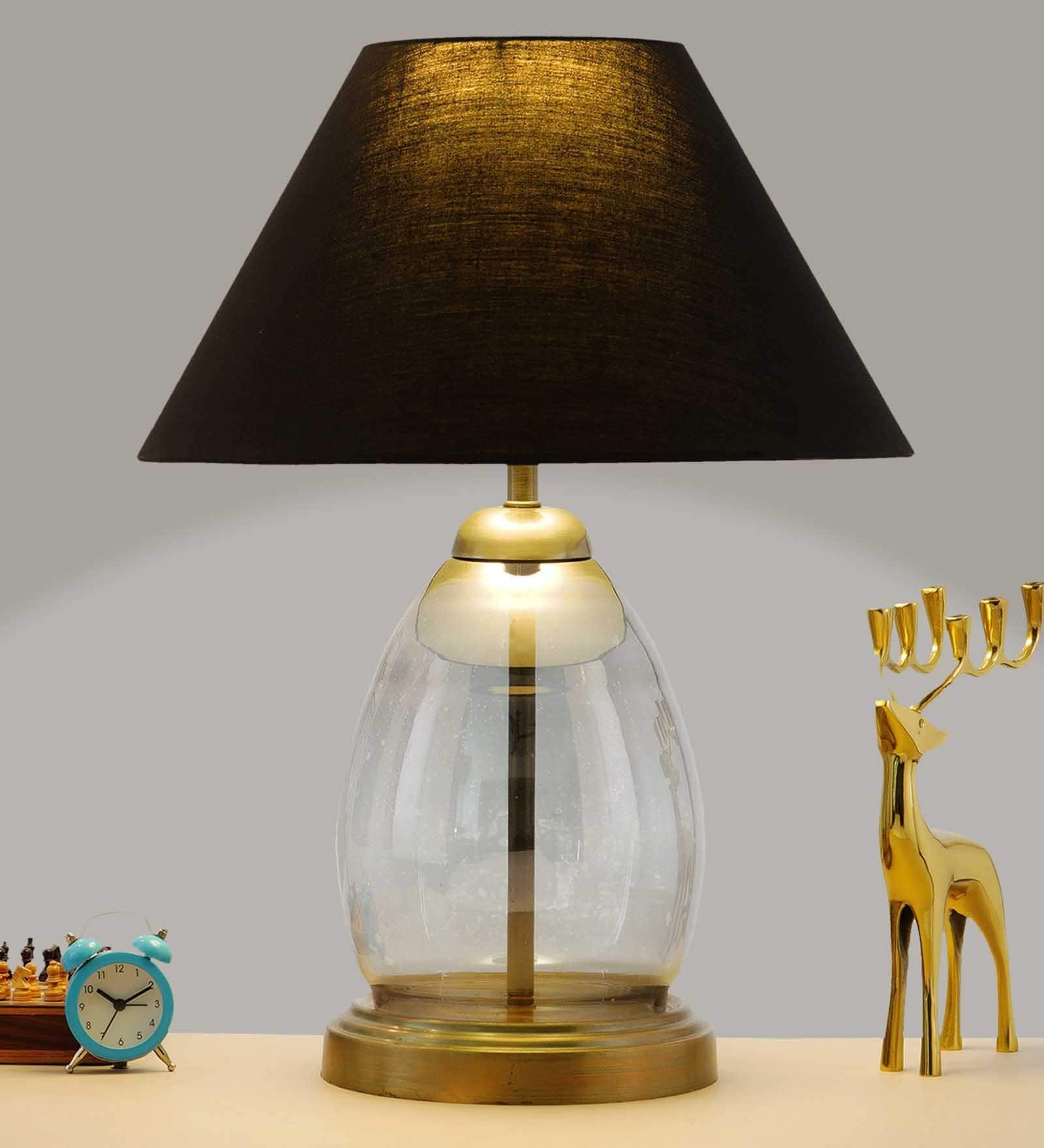 Tiered Smoke Luster Glass Table Lamp