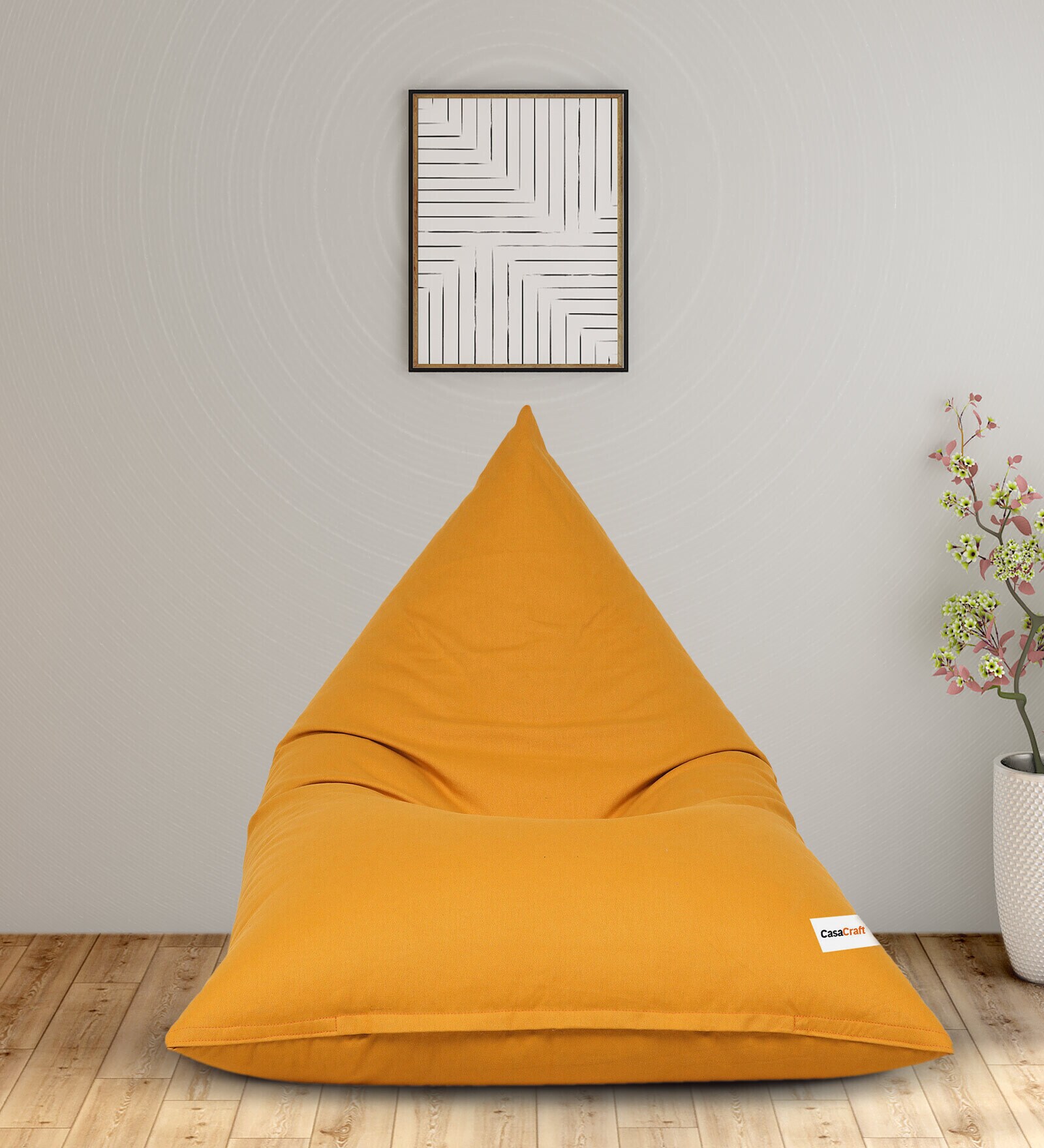 Tierra XXXL Bean Bag With Beans In Mustard Colour