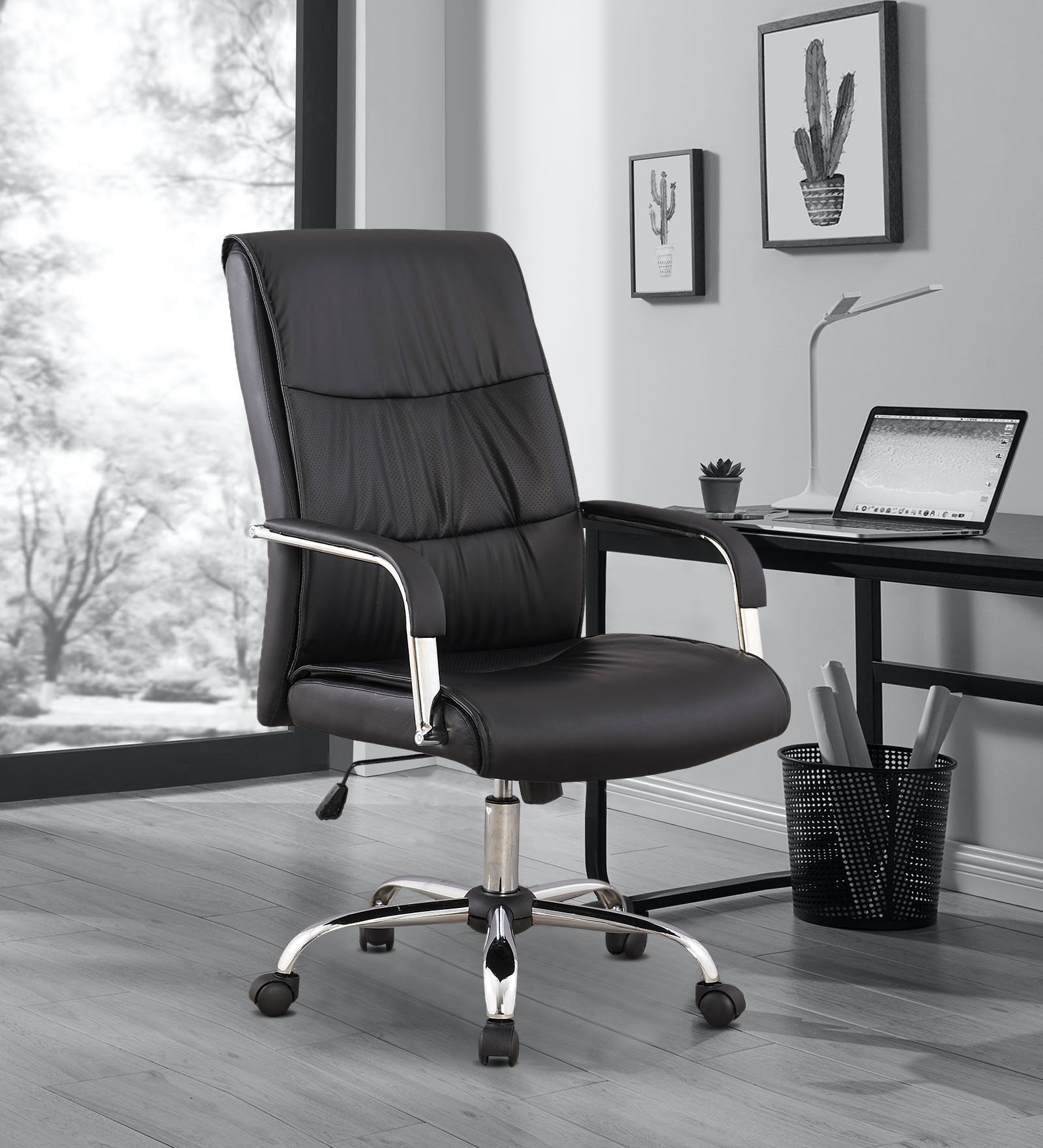 Tillie Leatherette Executive Chair in Black Colour