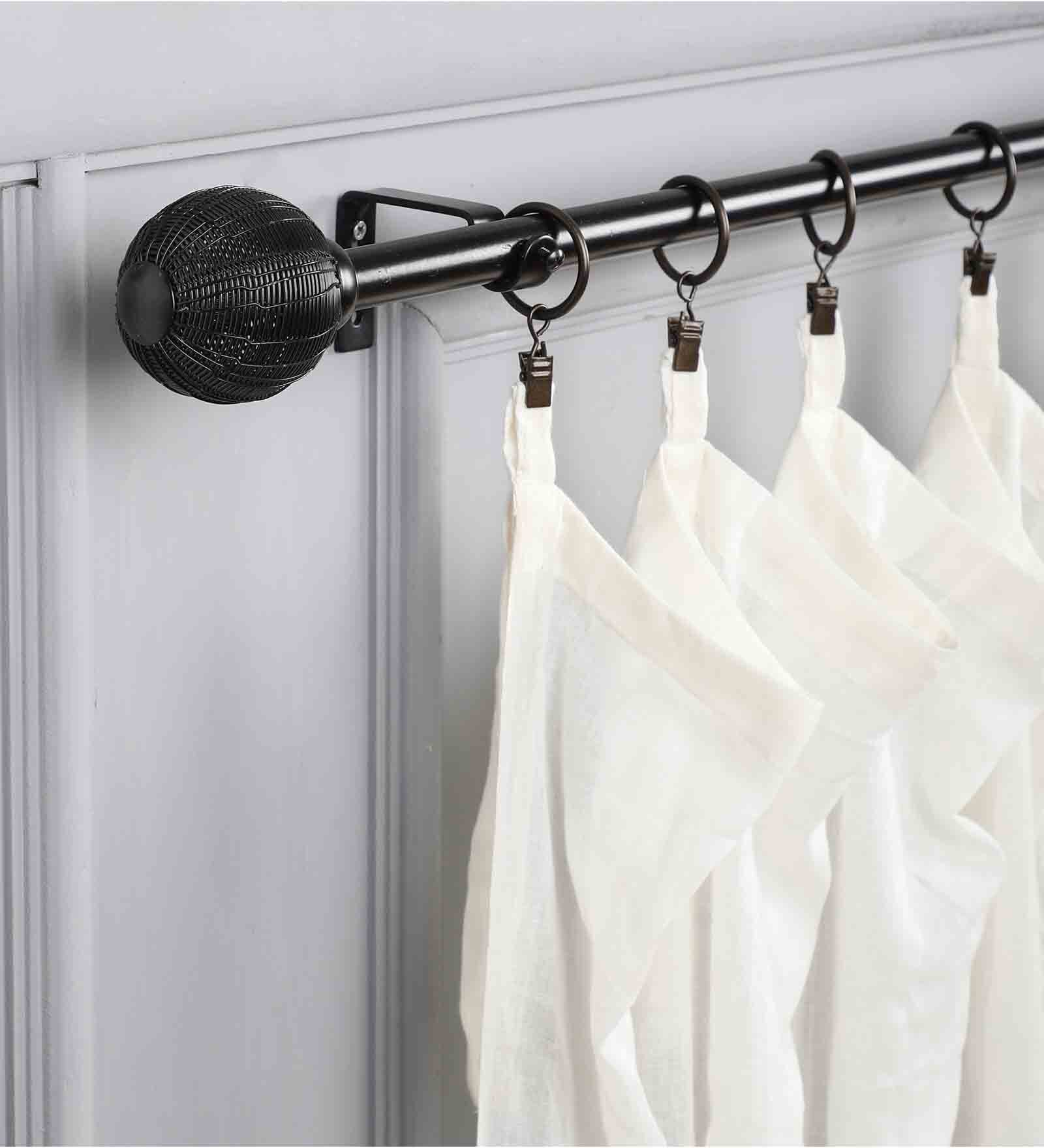 Timeless 19mm Iron Curtain Rod with BlackFinial