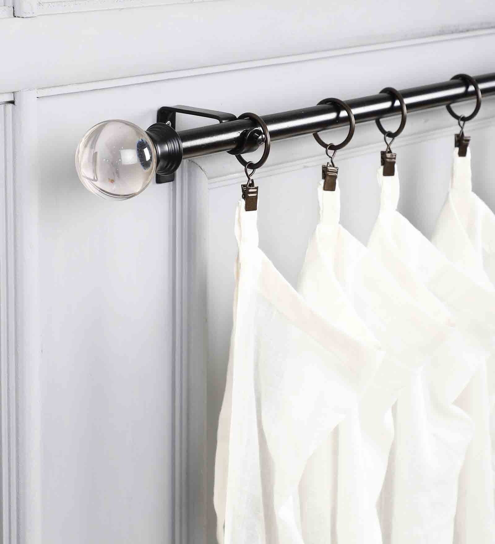 Timeless 19mm Iron Curtain Rod with Glass Finial