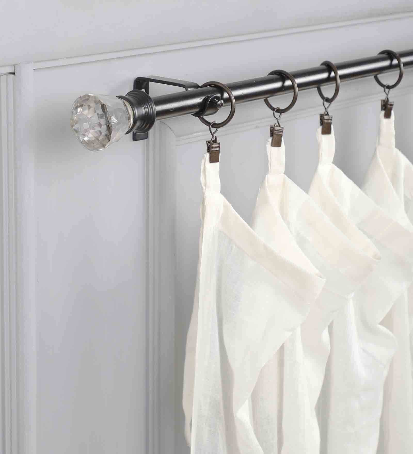 19mm Iron Curtain Rod with Glass Finial