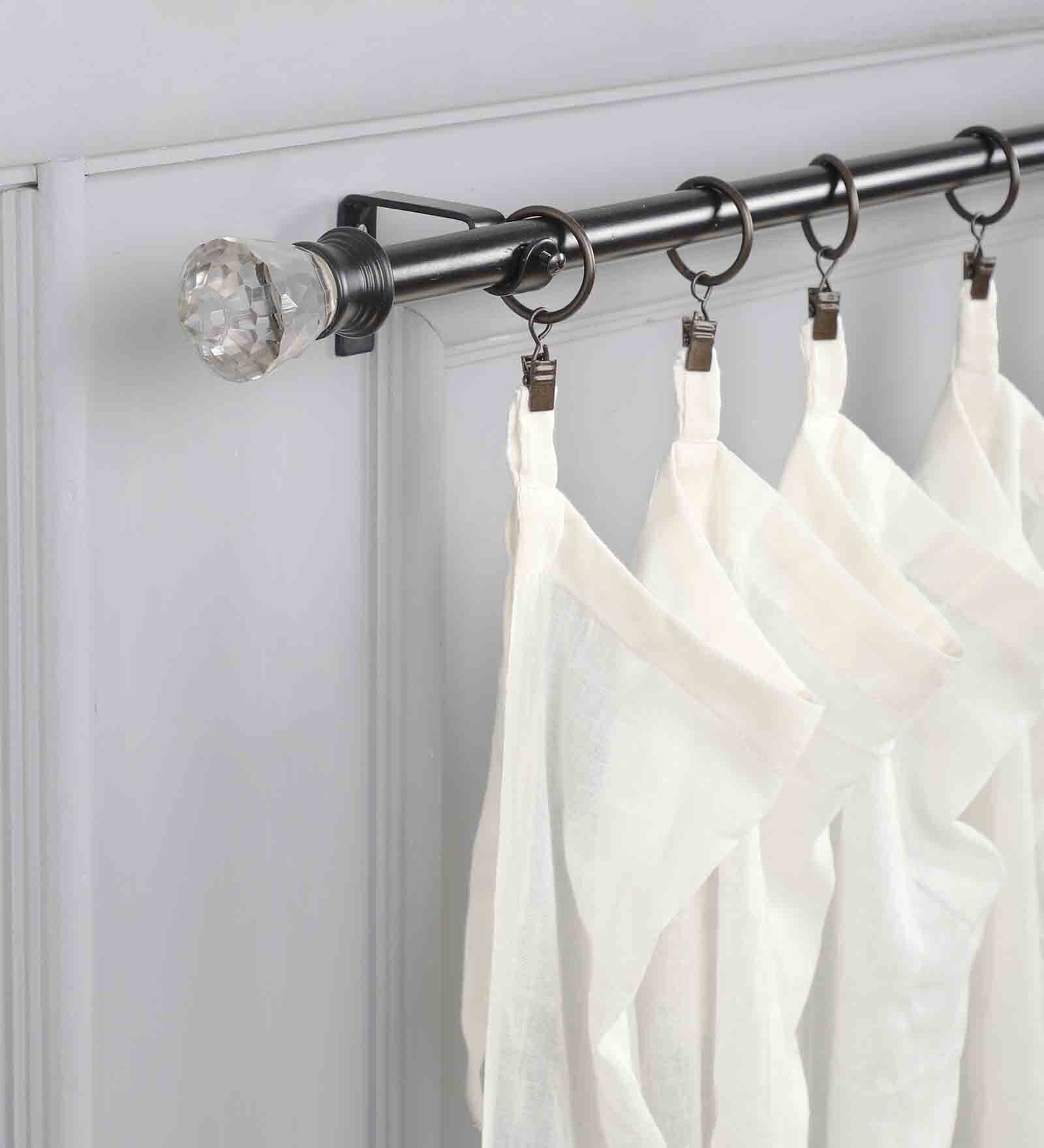 Timeless 19 mm Iron Curtain Rod with Glass Finial