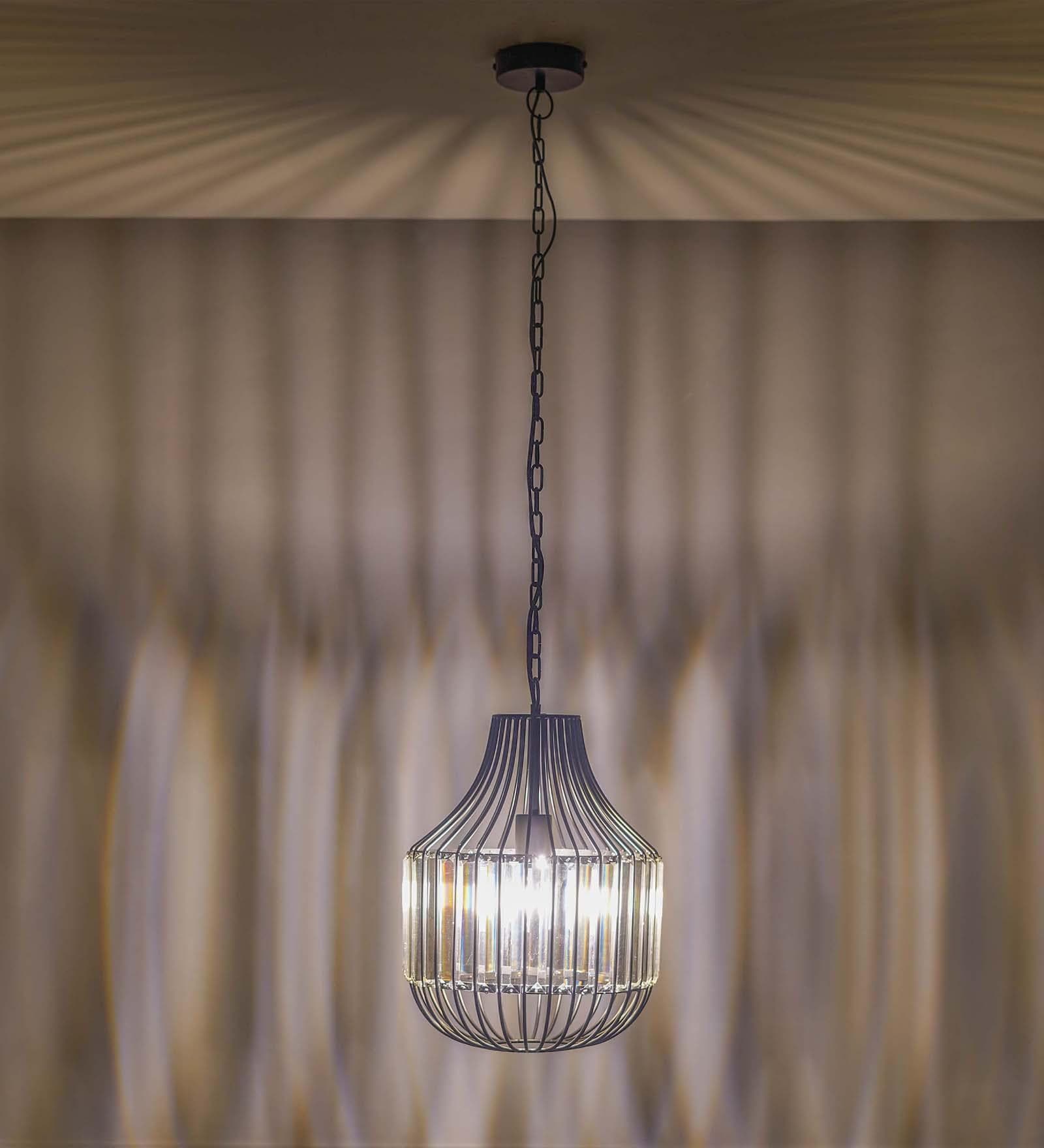 Tindori Crystal & Metal Ceiling Pendant (Clear)