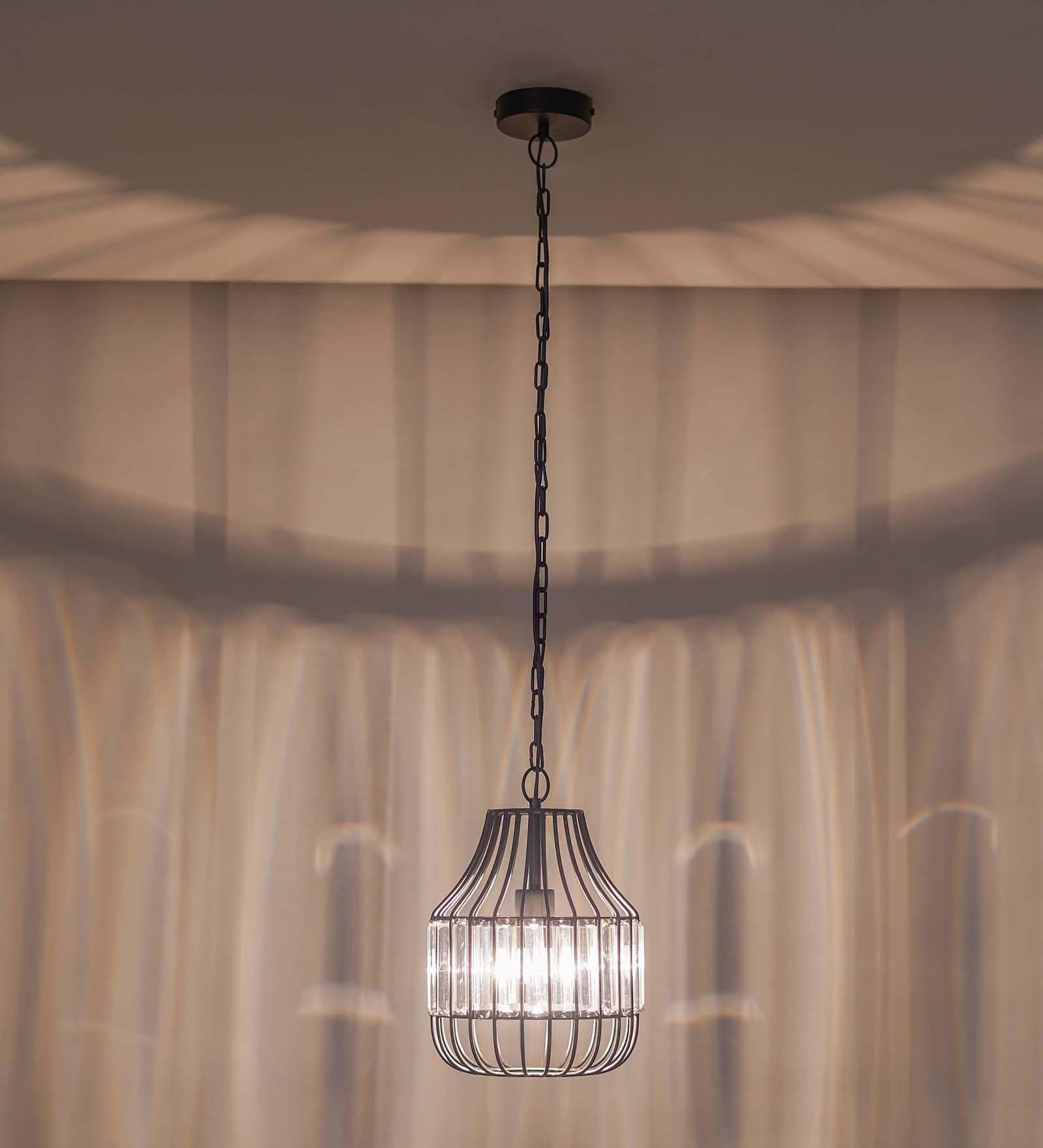 Tindori Crystal & Metal Small Ceiling Pendant (Clear)