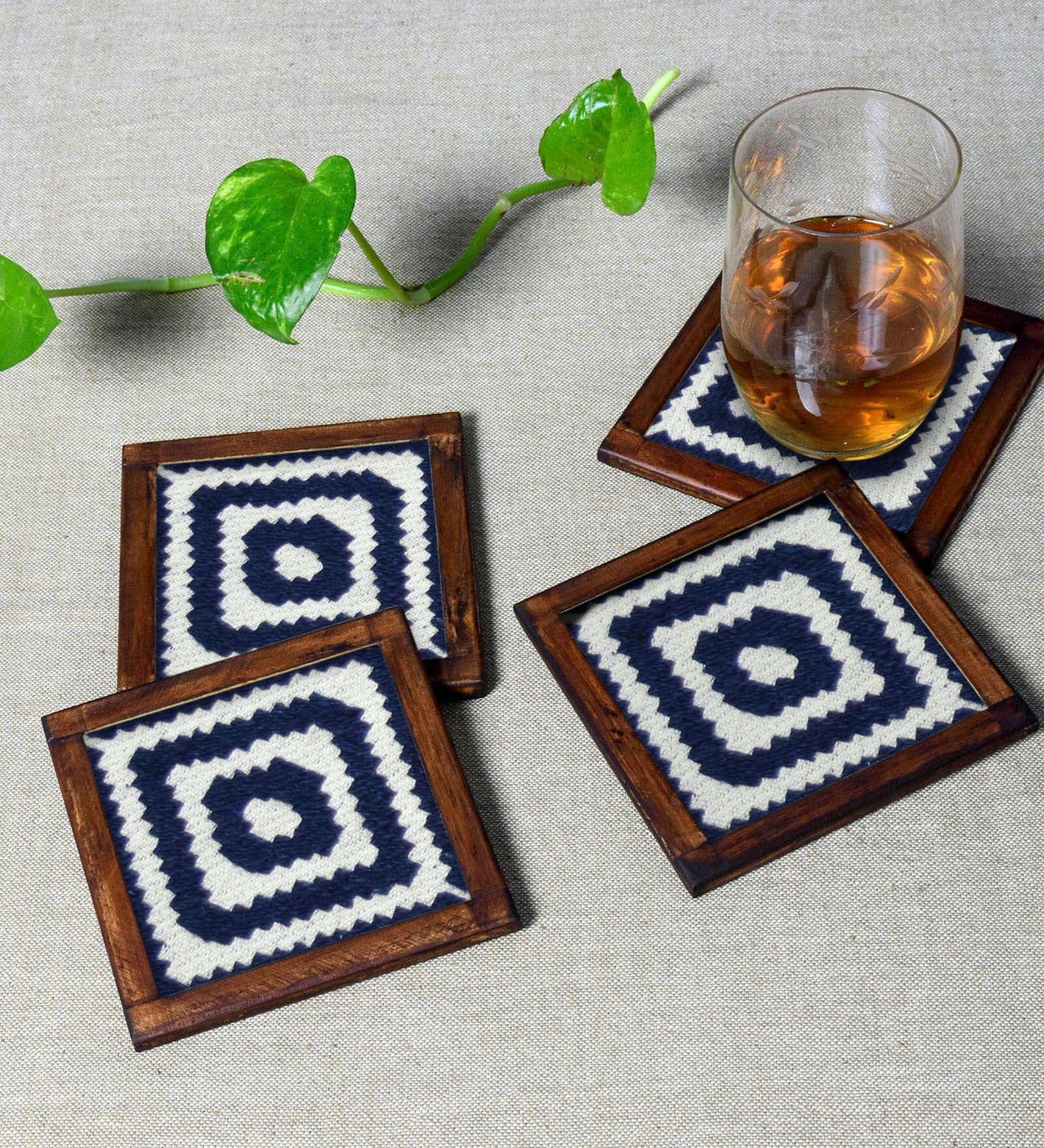 Tinky Blue  Cotton 4 Pcs Coasters