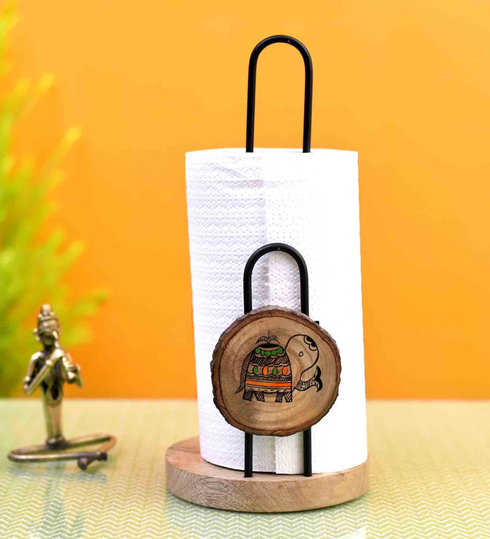 Artic Brown Mango Wood Tissue Holder