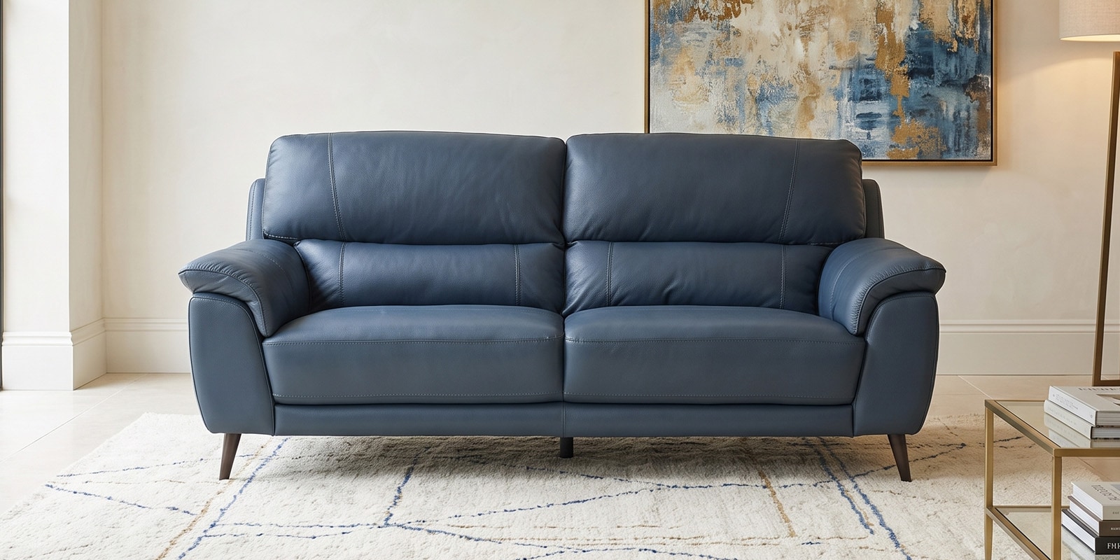 Tivoli 3 Seater Sofa In Blue Colour Tivoli 3 Seater Sofa In Blue Colour