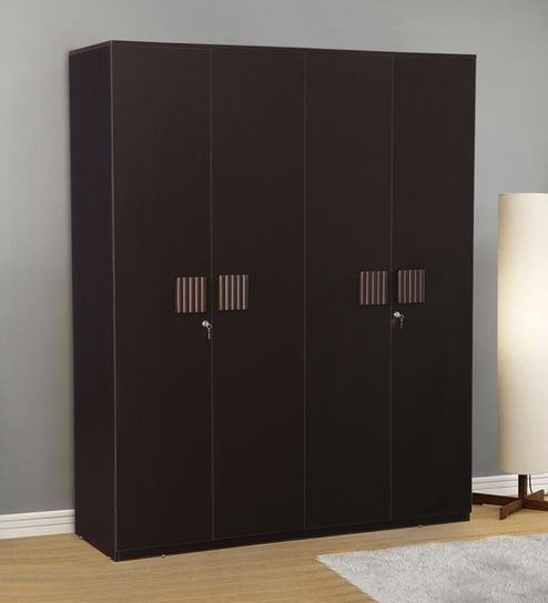 Buy Tiago Four Door Wardrobe In Wenge Colour By Hometown Online