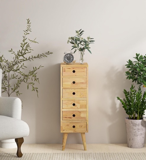 Tierra Solid Wood Chest Of Drawers In Natural Finish