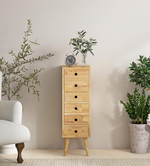 Tierra Solid Wood Chest Of Drawers In Natural Finish
